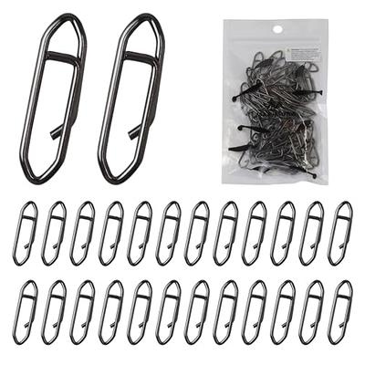 50pcs Fishing Swivels Snaps Rolling Barrel Swivel with Safety Snap  Interlock Snaps, Stainless Steel Solid Fishing Swivels Saltwater Freshwater  Snap