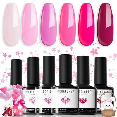 beetles Gel Polish Nail Set 20 Colors Unicorn Collection Pastel Bright Pink  Blue Green Soak Off Manicure Kit for Women Girls with Base Matte and Glossy  Top Coat | Pink gel nails,
