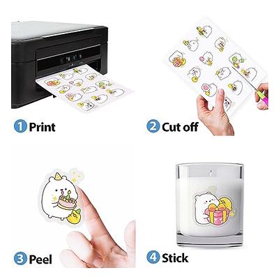 0Pcs Premium Printable Sticker Paper - Waterproof Decal Paper Sheets for  Inkjet Self- Standard Letter Size 8.5x11