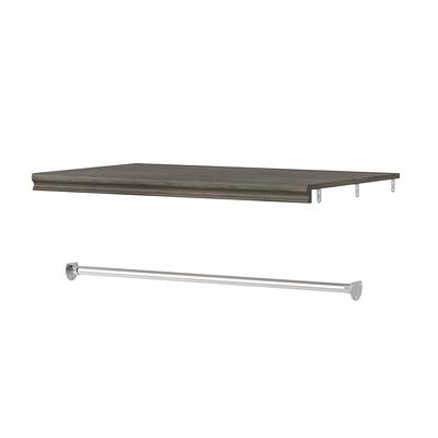 Klair Living Monica Wood and Metal Walk-In Closet with 5 Shelves in Rustic Gray