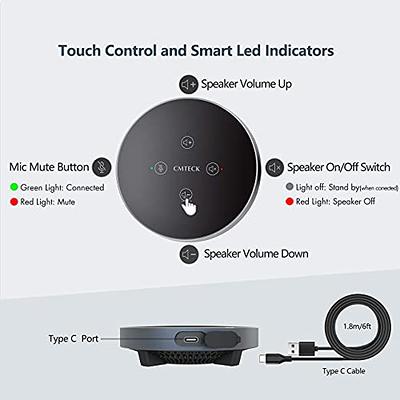 NexiGo Bluetooth Speakerphone, Zoom Certified, 6 Mic Array, 48KHz Audio,  Enhanced AI Voice Pickup, Computer Conference Speaker and Microphone for  Zoom