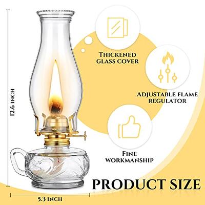 4 Pieces Oil Lamps, Vintage Glass Kerosene Lamp Oil Lantern, Classic  Chamber Hurricane Lamps Decorative Oil Lamp for Indoor Use Home Tabletop  Decor