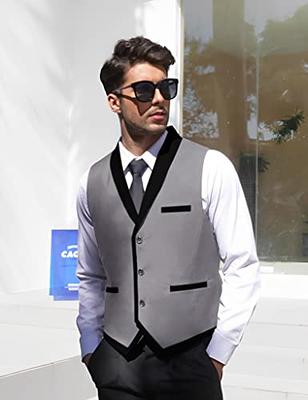 Mens Slim Fit Business Gilet Vest V Neck Sleeveless Blazer Jacket Waistcoat  Top