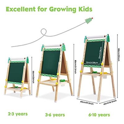  Woodenland Art Easel for Kids, 360° Rotatable Double