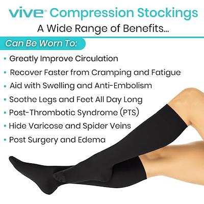 GLEMOSSLY Thigh High Medical Compression Stockings For Women &  Men,Footless,Firm Support Hose 20-30