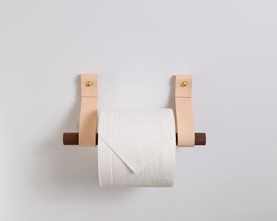 Medium Leather Strap With Brass Towel Ring Minimalist Hanger For