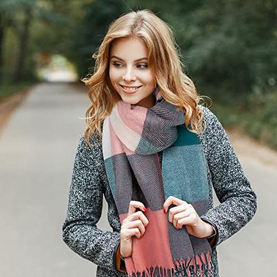 Women Cold Weather Blanket Scarf Fashion Cashmere Soft Plaid Wrap :  : Clothing, Shoes & Accessories