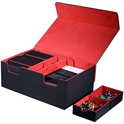  LEFOR·Z X-Large Card Deck Box Fits for MTG Commander Deck Holds  200+ Trading Cards,Premium Card Deck Storage Case with 3 Tray Compatible  for TCG/CCG/Yugioh(Black) : Toys & Games