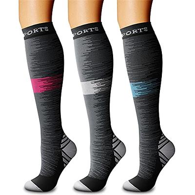 XTF by Extreme Fit Women's Compression Socks 3-Pairs - Black & Pink  Heartbeat 15-20 mmHg Compression Three-Pair Knee-High Socks Set - Yahoo  Shopping