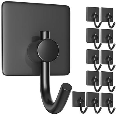 Durable Coat Hooks Wall Mounted Black Hook 38mm x 25mm x 42mm 2pcs 