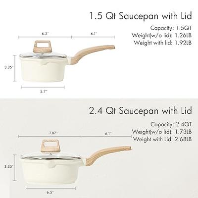 CAROTE 1.5 Quart Saucepan with Lid Small Nonstick Sauce Pot with Lid Cooking