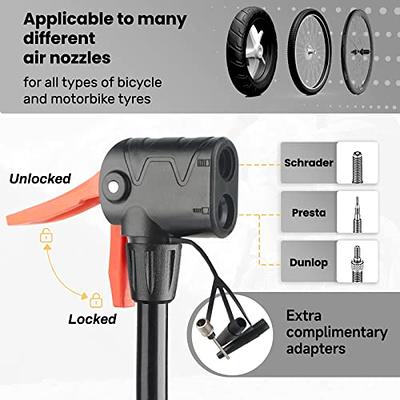 Bike Tire Pump with Gauge: Hycline High Pressure 160 PSI Bicycle Air Pump  Inflator - Fits Schrader and Presta Valve（Black） - Yahoo Shopping