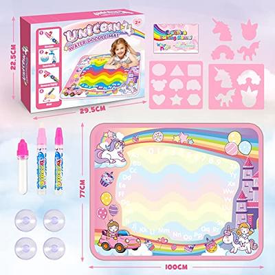 Kids Zero Mess Doodle Magic Water Drawing Mat With Pen And Brush - Little  Learners Toys