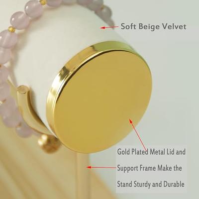 Bracelet Holder,Bracelet Organizer Display Stand,Beige Velvet T-bar Jewelry  Display Stand for Selling.