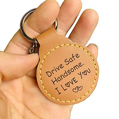 Macorner Drive Safe - Personalized Stainless Steel Keychain - Valentine's Day Gifts for Men, Husband, Him, Boyfriend