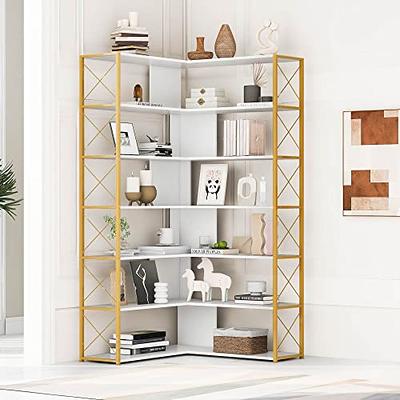 Freestanding Display Rack Tall Wood 4-Tier Bookcase Storage Shelves - Yahoo  Shopping