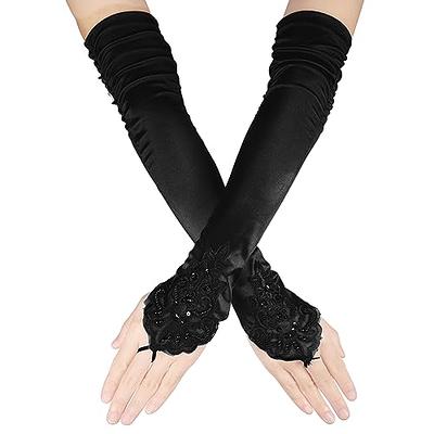 Embroidered Lace Gloves  Lace gloves, Black lace gloves