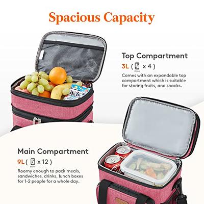 Lifewit Lunch Box for Men Women Double Deck Lunch Bag, Large