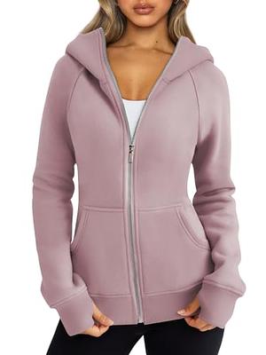 Caracilia Women's Zip Up Hoodies Teen Girls Oversized Sweatshirt