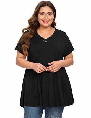 LIYOHON Women's Tunic Tops for Leggings Casual Oversized Shirts Batwing  Long Sleeve Loose Fitting Pullover Tops Tunics (1-Black, XX-Large) :  Amazon.in: Clothing & Accessories