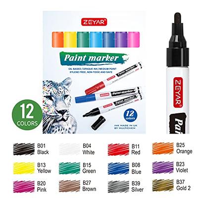 24 Artistro Acrylic Paint Pens 12 Extra Fine 12 Black Medium Tip Markers  Set for Kids Craft, Family Painting, Rock Painting, Wood Art 