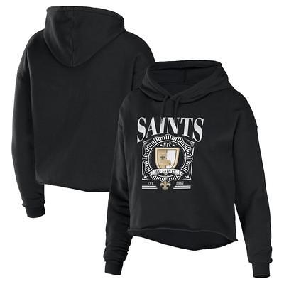 Women's WEAR by Erin Andrews Black New Orleans Saints Cropped Sponge Fleece  Pullover Hoodie - Yahoo Shopping