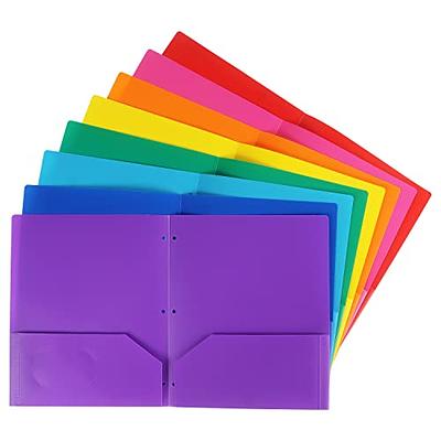  Folders, 3 Prong Folders with Pockets Bulk, (100 Pack), 2  Pocket Folders, Two Pocket Folders with Tabs, School Home or Office Supplies  (100 Pack, Assorted Colors) : Office Products