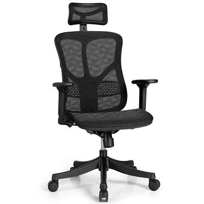 Ergomax Ergonomic Adjustable Executive Office Chair w/ Headrest and Black Mesh