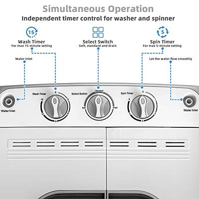 Giantex GT-US61100-FP Washing Machine, 13Lbs Mini Twin Tub, 8Lbs 5Lbs  Spinner, Compact Laundry Combo, Built-in Pump Drain, Apartments RVs and  Dorms Portable Washers, White & Black - Yahoo Shopping