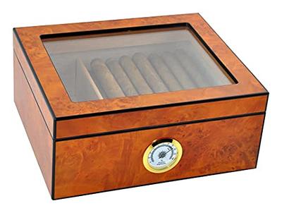  LETREM Cigar Box Handcrafted Humidor, Cigar Box, Handmade Cigar  Box, Desktop Cigar Storage, with Hygrometer Humidifier, for Men, for 30  Cigars, Ebony Finish : Health & Household