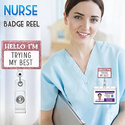 Badge Reel Holder Retractable with ID Clip for Nurse Nursing Name Tag Card Funny  Humorous Nursing Student Teacher Doctor Medical Assistant Work Office  Alligator Clip(I'm Trying My Best) - Yahoo Shopping