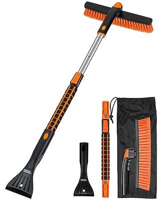 41'' Extendable 3 IN 1 Snow Brush Removable with Ice Scraper Detachable  Handle