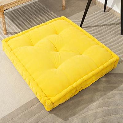 HIGOGOGO Thicken Tufted Cushion, Solid Square Seat Cushion Corduroy Chair  Pad Pillow Seat Soft Tatami Floor Cushion for Yoga Meditation Living Room