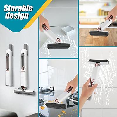 NEW! Hand-Free Flat Squeegee Mop and Bucket Wringing Floor Cleaner Easy  Self Cleaning Dry Wet Dual Use with 2PCS Washable Mop Pads