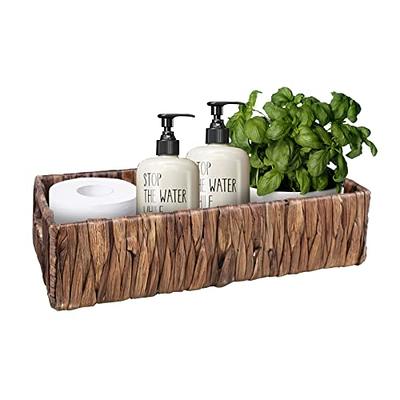 StorageWorks Wicker Tank Topper Basket, Water Hyacinth Storage for  Bathroom, 2 Pack