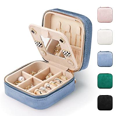 CASEGRACE Travel Jewelry Case, Small Jewelry Box Portable Jewelry Travel  Organizer Display Storage Case for Rings Earring Necklace Bracelet, Gift  for