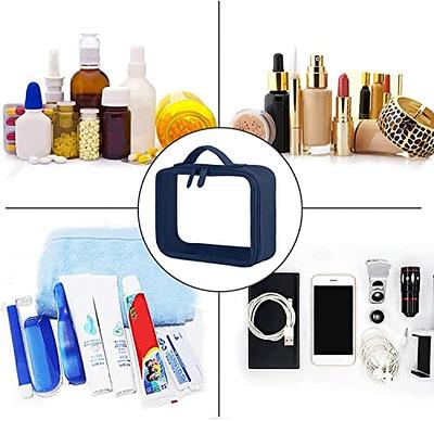 TSA Approved Toiletry Bag with Handle Strap, ANRUI Clear Travel Liquids Toiletries & Cosmetics Organizer Carry-On Luggage for Women and Men Black 3