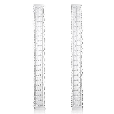 2pcs Irregular Edge Ruler, Metal Craft Ruler 8.4 x 1 Inch The Same