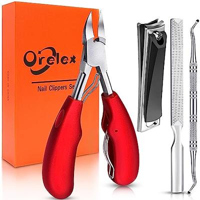 FUMAX Toenail Clippers for Seniors Thick Toenails, Heavy Duty Nail Clippers  15mm Wide Jaw Opening, Large Toe Nail Clippers with Nail File for Thick