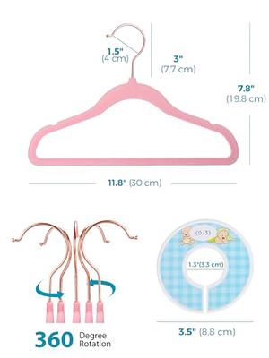 Smartor 50Pack Grey Baby Hangers for Closet Velvet Kids Hangers for Baby Coat, Baby Clothes, Baby Pants, Newborn Infant, Toddler