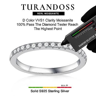 Turandoss Moissanite Wedding Rings for Women, 0.3ct D Color VVS1