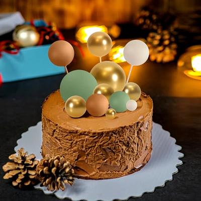 Qoadwem Gold Cake Balls, Gold Palm Leaves Cake Topper With India | Ubuy