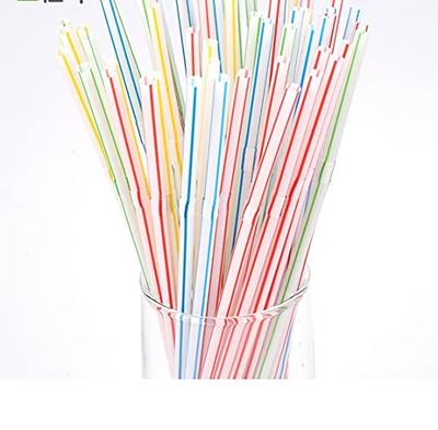 Straw Dispenser with Stainless Steel Lid, Clear Acrylic Straw Holder, 100  Striped Plastic Straws