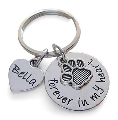 Personalized dog memorial keychain, dog loss sympathy gift, forever in my  heart