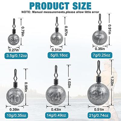  Stellar Bank Sinker Fishing Weights, Fishing Sinkers for  Saltwater Freshwater Fishing Gear Tackle, Bullet Weight (2 Ounce, 5 Pack)