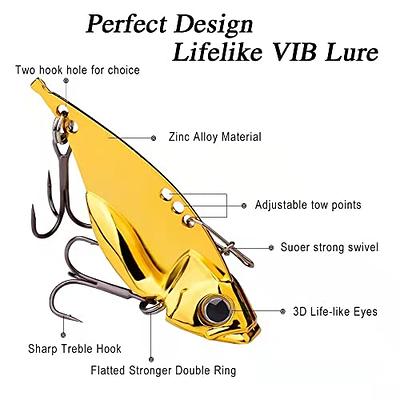 Pack of 3 14/20g New Design 3D Eyes Metal Vib Blade Lure Sinking Vibration  Baits Artificial for Bass Pike Perch Fishing 