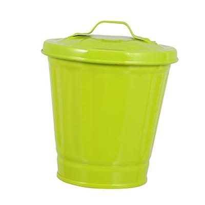 1pc Desktop Waste Containers Garbage Can Galvanized Trash Can with Lid  Desktop