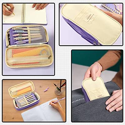  Big Capacity Pencil Case 8 Compartments Large Pencil Pouch Pen  Bag Pencil Box Holder Organizer Simple Storage Aesthetic Stationery  Cosmetic for Adults Men Women College Office Essentials (Beige) : Office  Products