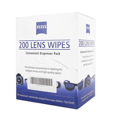 ZEISS Pre-Moistened Lens Cleaning Wipes 200 Count 200 Count (Pack of 1)