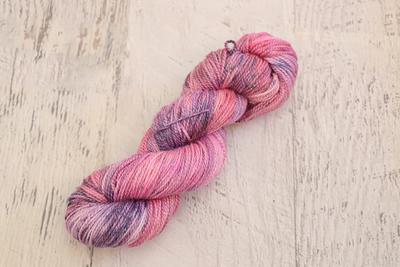 PURPLE-GOLD-BLACK: SW Merino/Nylon - Hand dyed Variegated sock